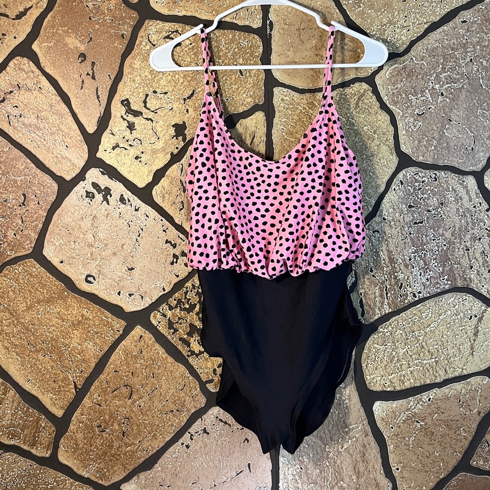 Vintage Cole California abstract print bathing suit one piece spaghetti strap